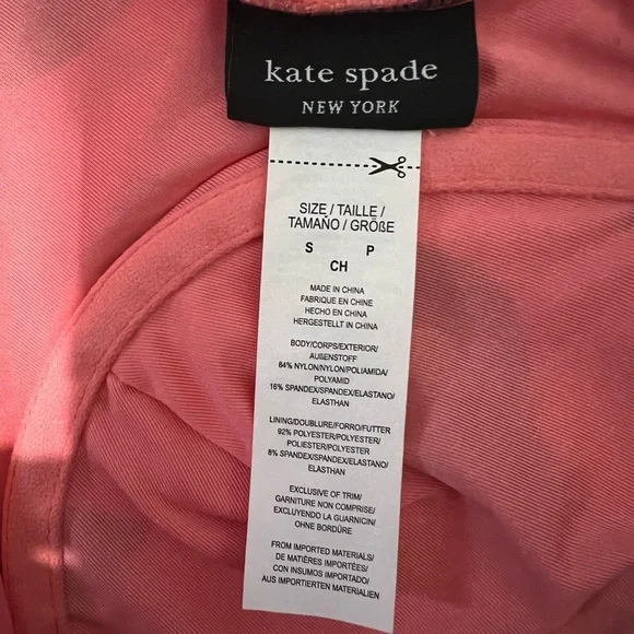 Kate Spade Bubble Gum Pink Lemon Print One Piece Swimsuit - Picture 3 of 3